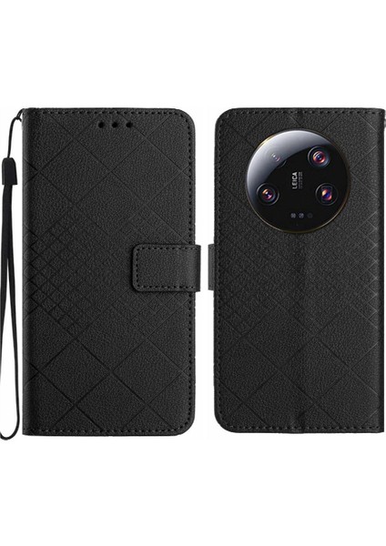 El Kayışı Manyetik Kapak Kart Yuvası ile Xiaomi 13 Ultra Için Flip Case Pu (Yurt Dışından)