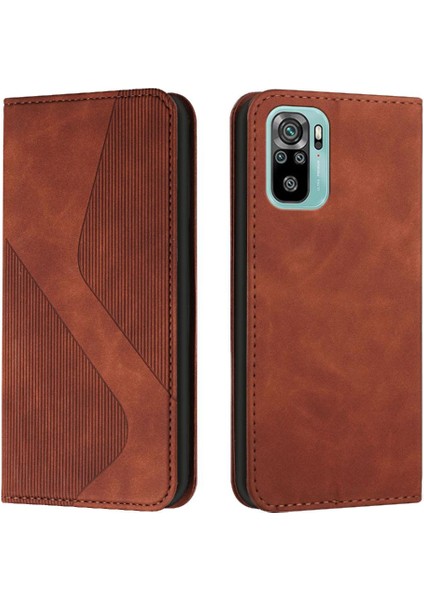 Xiaomi Redmi Için Not 10 4g Cüzdan Kılıf Kickstand Folio Kapak Manyetik Pu (Yurt Dışından)