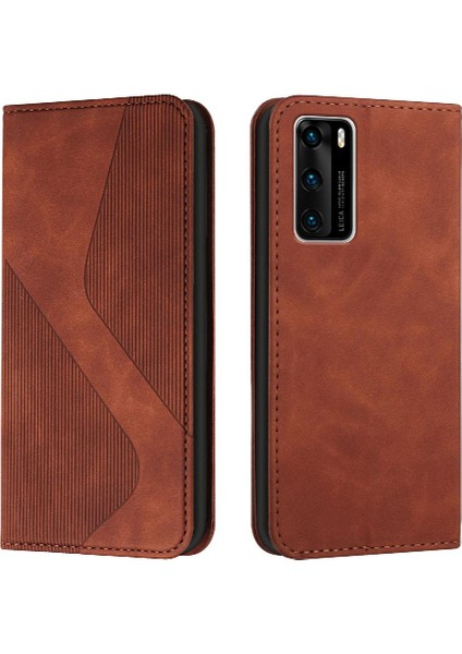 Huawei P40 Kart Yuvaları Tutucu Pu Deri Cüzdan Kickstand Için Kılıf Folio (Yurt Dışından)
