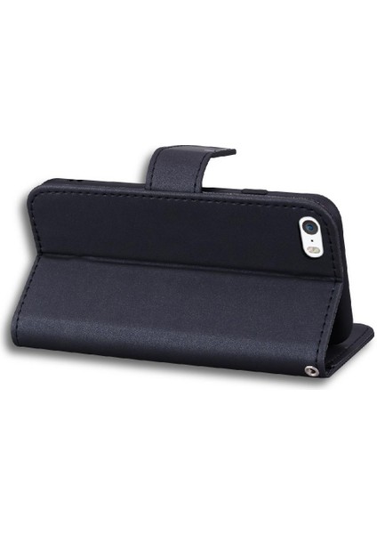 Iphone 5 / 5s / Se Için Flip Case Cüzdan Deri Kılıf Kapak Basit (Yurt Dışından)