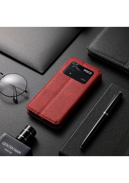Xıaomı Poco M4 Pro Moda Tasarım Cüzdan Fonksiyonu Için Kılıf Zarif Flip (Yurt Dışından)