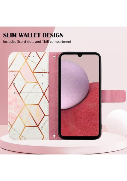 Samsung Galaxy A05S Cüzdan Pu Deri Mermer Desen Kickstand (Yurt Dışından) fırsatları
