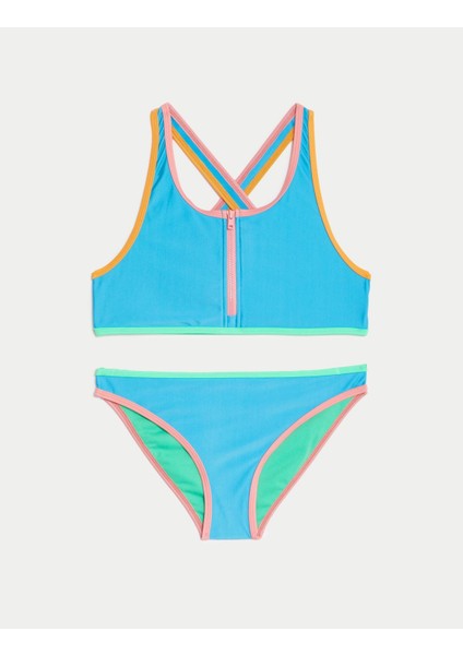 Fermuar Detaylı Bikini Set