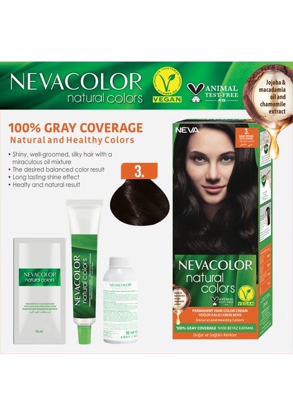 Nc Natural Colors 2'Li Set 3. Koyu Kahve Kalıcı Krem Saç Boyası Seti fiyatları