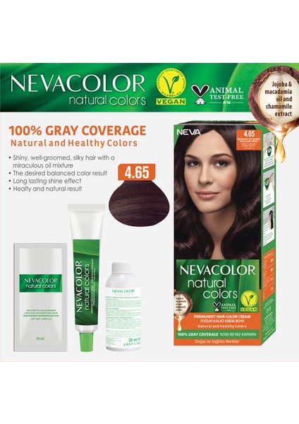 Nc Natural Colors 2'Li Set 4.65 Akaju Kızıl Kahve Kalıcı Krem Saç Boyası Seti fiyatları