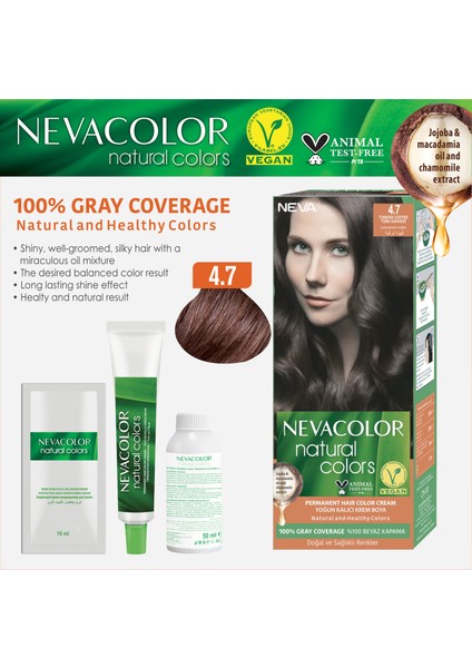 Nc Natural Colors 2'Li Set 4.7 Türk Kahvesi Kalıcı Krem Saç Boyası Seti fiyatları