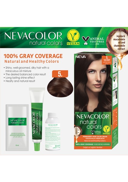 Nc Natural Colors 2'Li Set 5. Açık Kahve Kalıcı Krem Saç Boyası Seti fiyatları