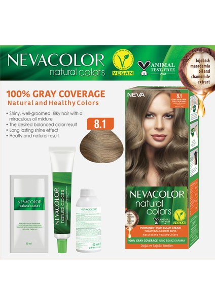Nc Natural Colors 2'Li Set 8.1 Küllü Açık Sarı Kalıcı Krem Saç Boyası Seti fiyatları