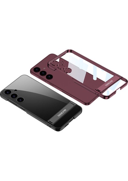 Samsung Galaxy S24 Kılıf Kamera Korumalı Şeffaf Dikey Standlı Ays Kapak fiyatları