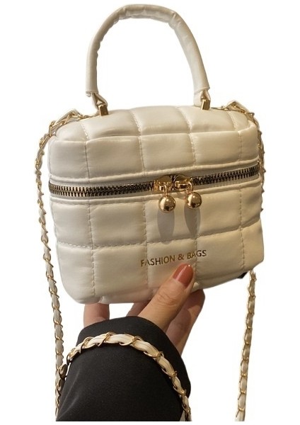 Üst Düzey Çok Yönlü Zincirli Çapraz Askılı Kova Çantası (Yurt Dışından)