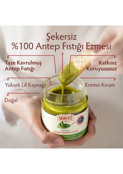 Servet Şeker İlavesiz %100 Antep Fıstığı Ezmesi 200 gr