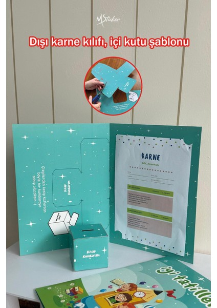Mezuniyet Karne Kabı Kılıfı 10 Adet Büyük Boy Kutuya Dönüşebilen Karne Kabı Ilkokul Anaokulu fırsatları