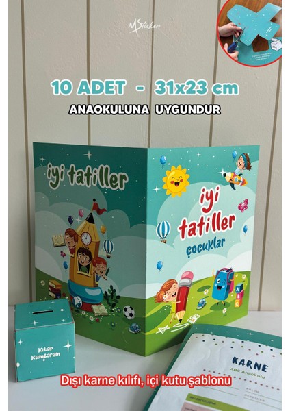 Mezuniyet Karne Kabı Kılıfı 10 Adet Büyük Boy Kutuya Dönüşebilen Karne Kabı Ilkokul Anaokulu fiyatları