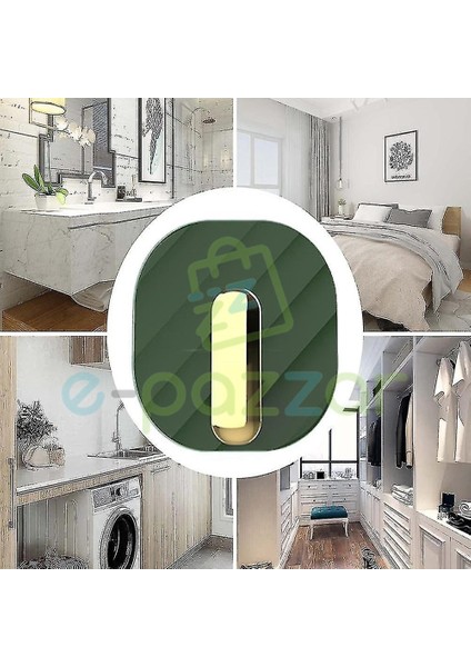 4 Adet Yeşil Güçlü Kendinden Yapışkanlı Banyo Mutfak Anahtarlık Ofis Düzenleyici Tek Kanca Askılık
