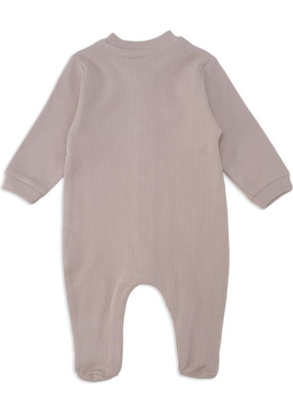 Unisex Bebek Hayvan Nakışlı Raporlu Çıtçıtlı Şapkalı Patikli Tulum modelleri