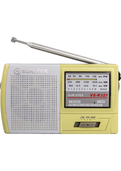 Go İthalat Krem Renk Cep Tipi Analog Fm Radyo VS-R321 (2818)