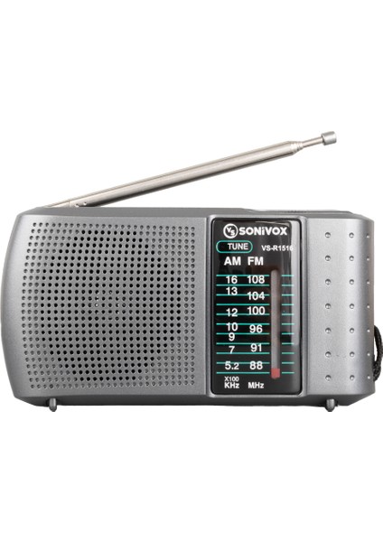 Go İthalat Sonıvox VS-R1516 Gri Renk Analog Radyo (2818)