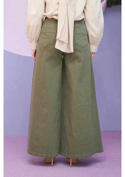 1162-GABARDIN Pantolon Etek Haki indirimleri