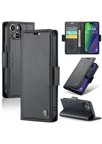 IPhone 15 Artı Anti Dolandırıcılık Kickstand Darbeye Vaka Vaka (Yurt Dışından)