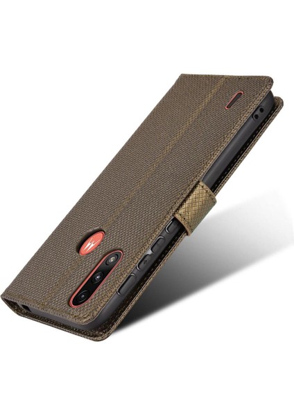 Motorola Moto E7 Güç Kickstand Manyetik Cüzdan Kapak Kart Tutucu Için Kılıf (Yurt Dışından)