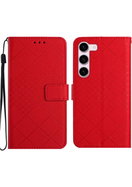 El Kayışı Manyetik Kapak Cüzdan Pu ile Samsung Galaxy S23 Için Flip Case (Yurt Dışından)