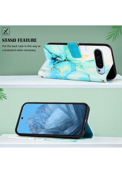 Google Piksel 9 Mermer Desen Kickstand Cüzdan Pu Deri Için Kılıf (Yurt Dışından) indirimleri