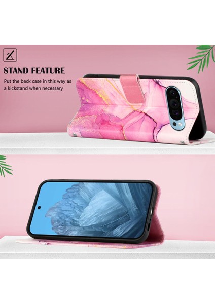 Google Piksel 9 Mermer Desen Kickstand Cüzdan Pu Deri Için Kılıf (Yurt Dışından) indirimleri