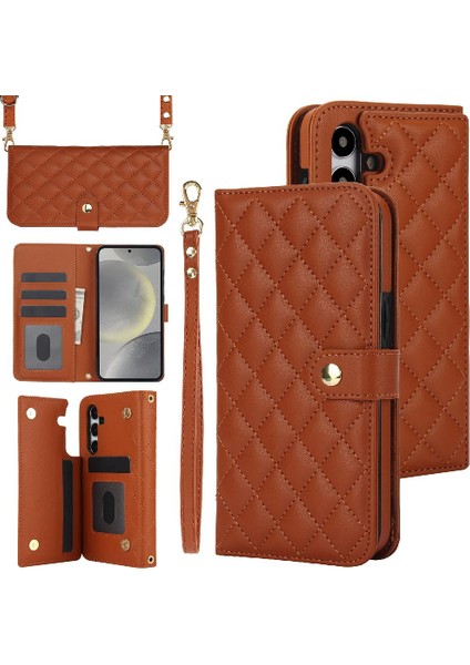 Samsung Galaxy S24 Standı Fonksiyonu Crossbody Tarzı 5 Kart ile (Yurt Dışından)