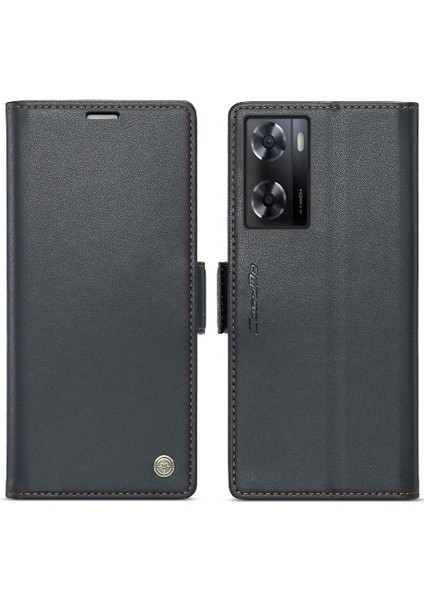 Oppo A77 4G/A77S Kickstand Cüzdan Kılıf Anti Dolandırıcılık Durumda (Yurt Dışından)