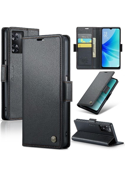 Oppo A77 4G/A77S Kickstand Cüzdan Kılıf Anti Dolandırıcılık Durumda (Yurt Dışından) indirimleri