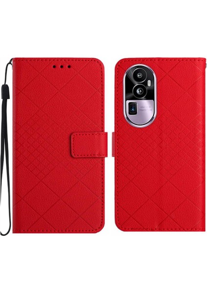 Oppo RENO10 Pro Artı Manyetik Kapak Için Flip Case Elmas Pu ile Kabartmalı (Yurt Dışından)