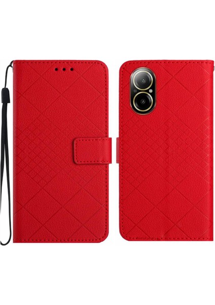 Realme C67 4g Kart Yuvası Için Flip Case Standı Cüzdan Pu Deri Elmas ile (Yurt Dışından)