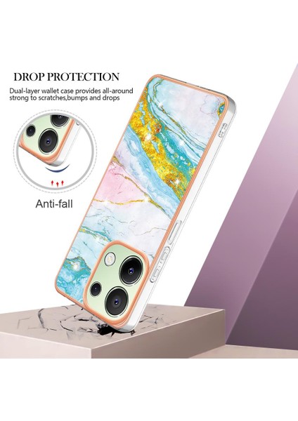 Xiaomi Redmi Için Not 13 4g Mermer Desen Yumuşak Tampon Koruma Tpu (Yurt Dışından)