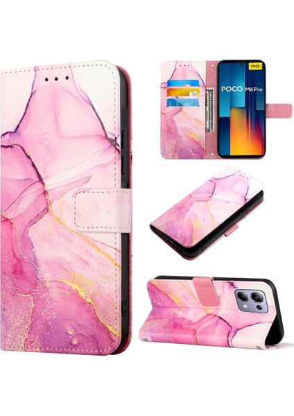 Xiaomi Redmi Için Not 13 Pro 4g Cüzdan Kickstand Pu Deri Mermer (Yurt Dışından)