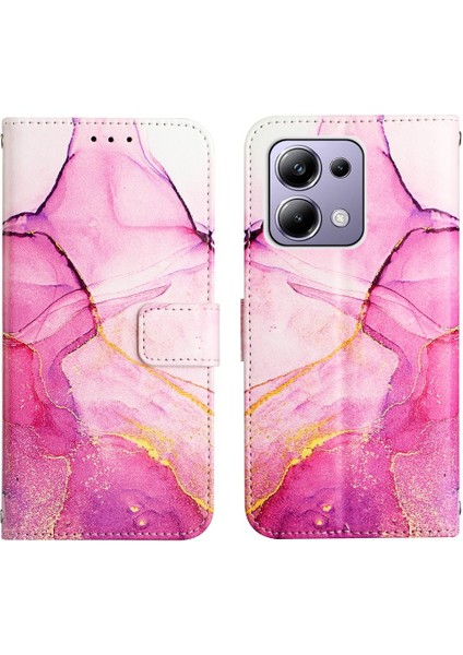 Xiaomi Redmi Için Not 13 Pro 4g Cüzdan Kickstand Pu Deri Mermer (Yurt Dışından)