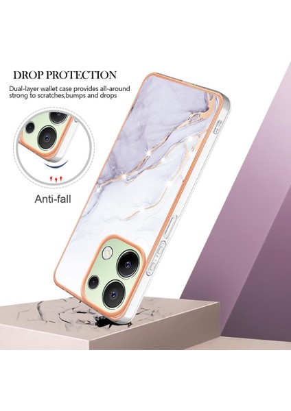 Xiaomi Redmi Için Not 13 4g Mermer Desen Yumuşak Tampon Koruma Tpu (Yurt Dışından)