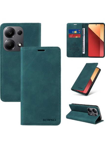 Xiaomi Redmi Için Not 13 Pro 4g Manyetik Folio Cüzdan Koruyucu Pu (Yurt Dışından)