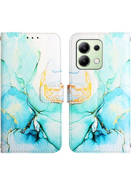 Xiaomi Redmi Için Not 13 4g Mermer Desen Kickstand Pu Deri Cüzdan (Yurt Dışından)