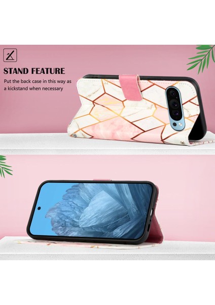 Google Piksel 9 Mermer Desen Kickstand Cüzdan Pu Deri Için Kılıf (Yurt Dışından) indirimleri