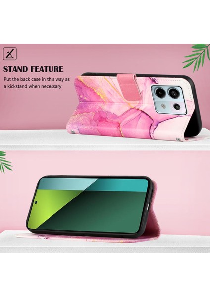 Xiaomi Redmi Için Not 13 Pro 5g Pu Deri Mermer Desen Cüzdan (Yurt Dışından)