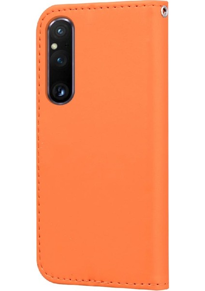 MY Boutique1 Sony Xperia 1 V Için Flip Case Basit Iş Deri Kılıf Darbeye (Yurt Dışından)