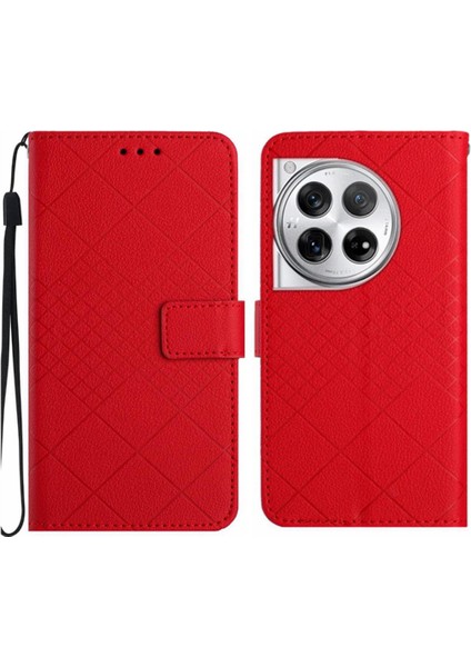Oneplus 12 5g Elmas Kabartmalı Kart Yuvası Için Flip Case El Pu ile Standı (Yurt Dışından)