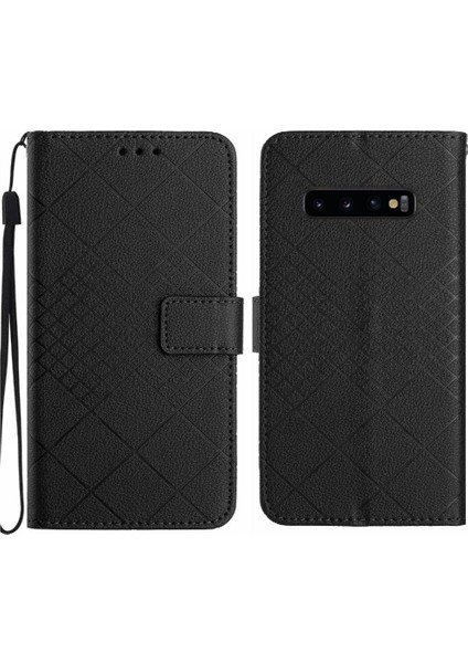 El Kayışı Kart Yuvası Standı Elmas ile Samsung Galaxy S10 Için Flip Case (Yurt Dışından)