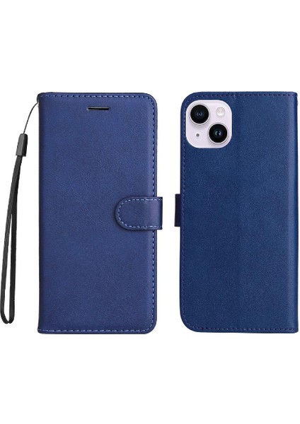 Iphone 15 Için Flip Case Artı Klasik Düz Renk Iş Cüzdan Telefon (Yurt Dışından)