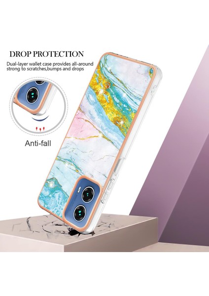 Motorola Moto G34 Koruma Için Kılıf Ince Tpu Mermer Desen Yumuşak Tampon (Yurt Dışından)