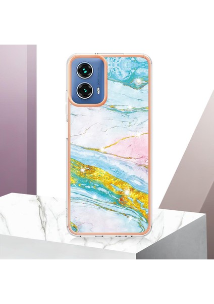 Motorola Moto G34 Koruma Için Kılıf Ince Tpu Mermer Desen Yumuşak Tampon (Yurt Dışından)