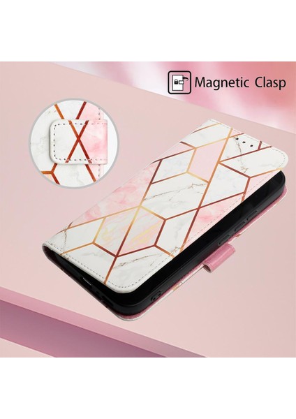 Xiaomi Redmi Için Not 13 4g Mermer Desen Kickstand Pu Deri Cüzdan (Yurt Dışından)