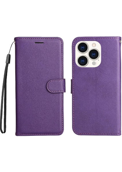 Iphone 14 Için Flip Case Pro Klasik Düz Renk Iş Cüzdan Telefon Kılıfı (Yurt Dışından)