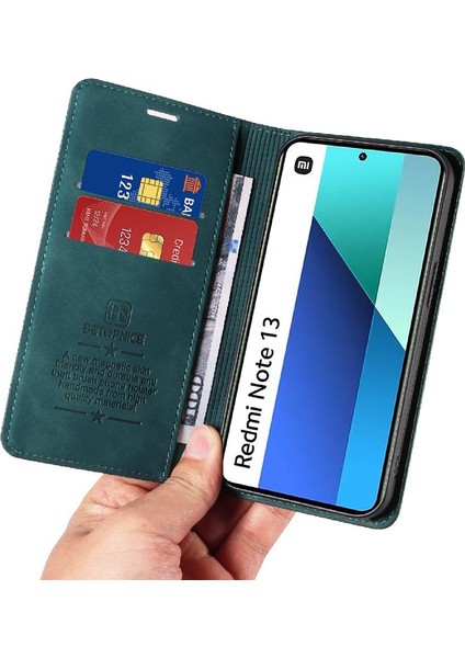 Xiaomi Redmi Için Not 13 4g Pu Deri Manyetik Folio Cüzdan (Yurt Dışından)