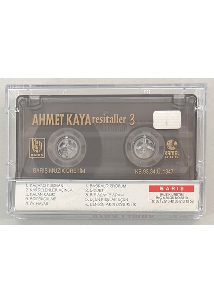 Ahmet Kaya Resitaller 3 Kaset (Orjnal Dönem Baskı Kaset) fiyatları
